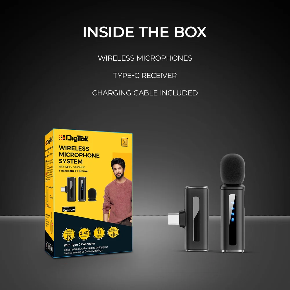 DigiTek Wireless Microphone Type C With 1 Mic (DWM 010) view 2